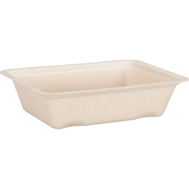 Een Snackbak A7, Bagasse (suikerrietpulp), 12.3x9.3x3.2cm, naturel koop je bij ShopXPress