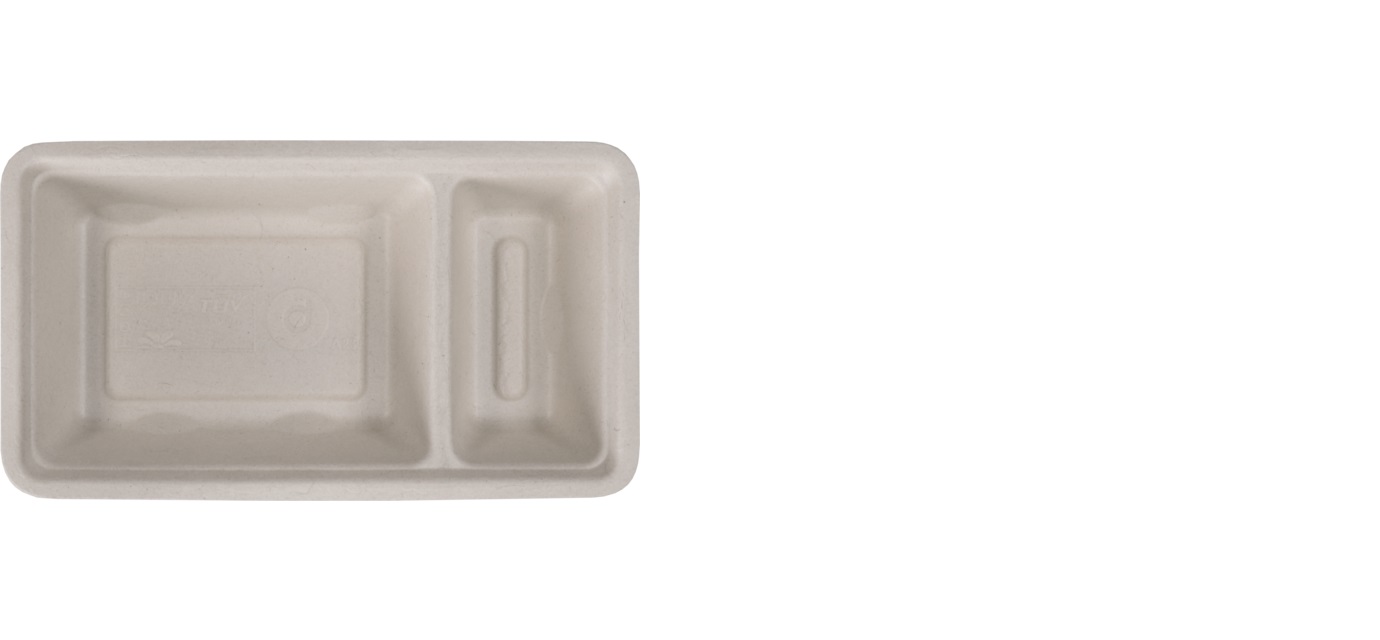 Een Depa® Bak, Bagasse (suikerrietpulp), A23, snackbak, 17x9.5x3cm, naturel koop je bij ShopXPress