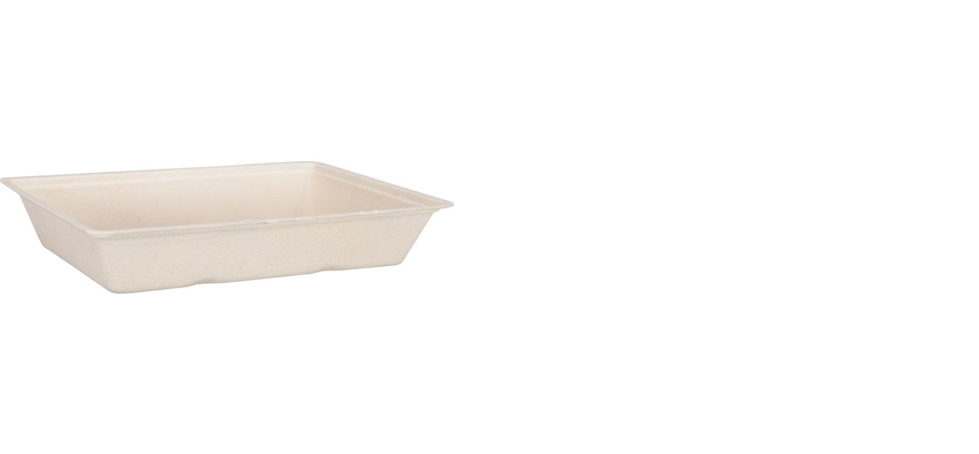 Een Depa® Bak, Bagasse (suikerrietpulp), A50, snackbak, 20.2x14x3.6cm, naturel koop je bij ShopXPress