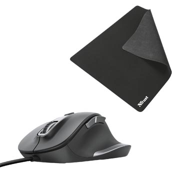 Een ACTIE TRUST: 1 x Fyda Comfort muis (ref. 23808) + GRATIS 1 x Mouse Pad M (ref. 24193) koop je bij ShopXPress