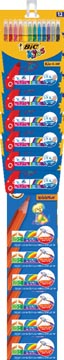 Een Bic Kids Colouring clipstrip: 6 x 12 viltstiften + 6 x 12 kleurpotloden, in geassorteerde kleuren koop je bij ShopXPress