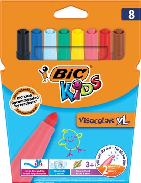 Een Bic Kids viltstift Visacolor XL, etui van 8 stuks koop je bij ShopXPress