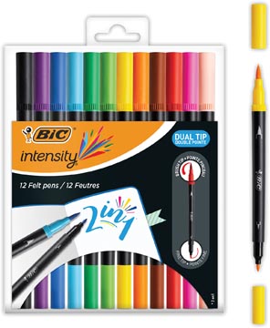 Een Bic viltstift Intensity Dual tip, etui van 12 stuks koop je bij ShopXPress