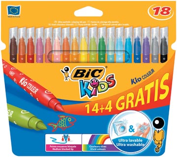 Een Bic viltstift Kid Couleur 14 + 4 gratis koop je bij ShopXPress