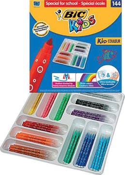 Een Bic viltstift Kid Couleur 144 stiften (classpack) koop je bij ShopXPress