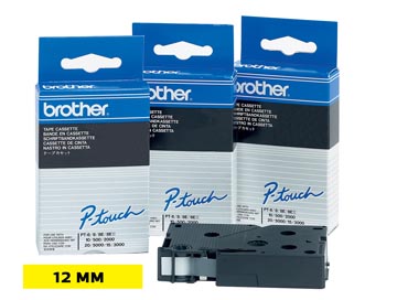 Een Brother TC tape voor P-Touch 12 mm, zwart op geel koop je bij ShopXPress