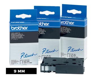 Een Brother TC tape voor P-Touch 9 mm, zwart op wit koop je bij ShopXPress