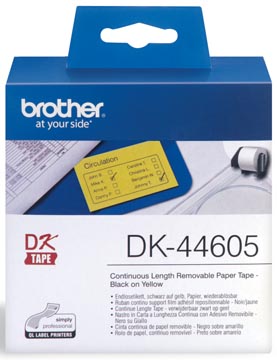 Een Brother doorlopende labelrol voor QL, ft 62 mm x 30,48 m, papier, geel, verwijderbaar koop je bij ShopXPress