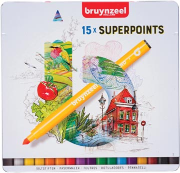 Een Bruynzeel viltstift Expression, doos van 15 stuks koop je bij ShopXPress