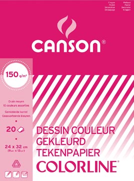 Een Canson tekenblok 150g/m² ft A3, 20 vel, assortiment kleuren koop je bij ShopXPress