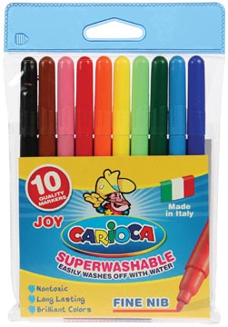 Een Carioca Viltstift Joy Superwashable 10 stiften in een plastic etui koop je bij ShopXPress