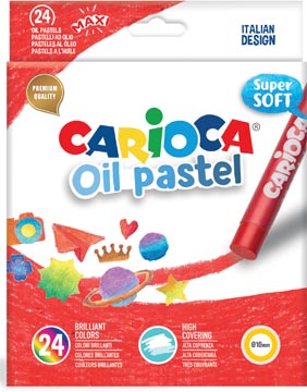 Een Carioca oliepastels, doos van 24 stuks in geassorteerde kleuren koop je bij ShopXPress