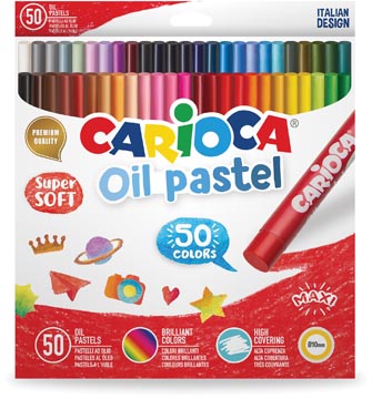 Een Carioca oliepastels, doos van 50 stuks in geassorteerde kleuren koop je bij ShopXPress