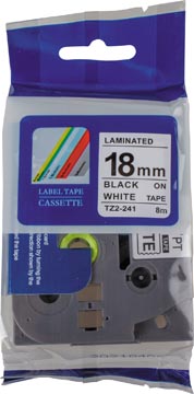 Een Compatible tape voor Brother P-touch, 18 mm, zwart op wit koop je bij ShopXPress