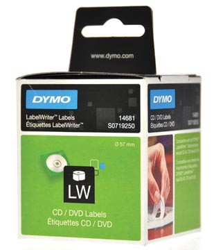 Een Dymo CD DVD etiketten LabelWriter, diameter 57 mm, 160 etiketten koop je bij ShopXPress