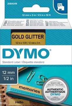 Een Dymo D1 tape 12 mm, zwart op goud koop je bij ShopXPress