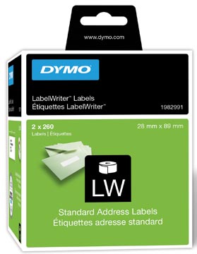 Een Dymo duurzame etiketten LabelWriter ft 28 x 89 mm, 520 etiketten koop je bij ShopXPress