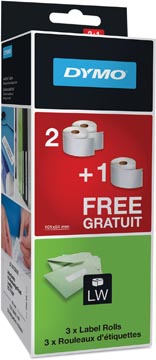 Een Dymo etiketten LabelWriter ft 101 x 54 mm, wit, 220 etiketten, 2 + 1 gratis (ref: 99014) koop je bij ShopXPress