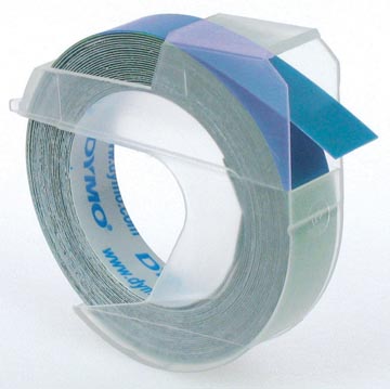 Een Dymo tape 9 mm voor lettertang Omega, blauw koop je bij ShopXPress