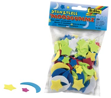 Een Folia mosgummi figuren manen en sterren koop je bij ShopXPress