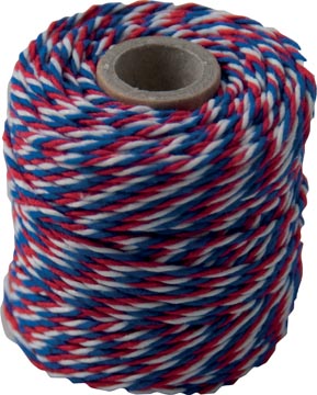 Een Katoentouw, blauw-wit-rood, klos van 50 g, ongeveer 35 meter koop je bij ShopXPress