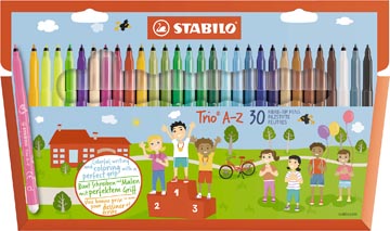 Een STABILO Trio A-Z viltstift, etui van 30 stuks, assorti koop je bij ShopXPress