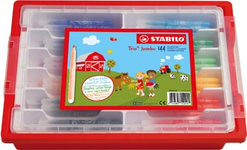 Een STABILO Trio Jumbo viltstift, classpack van 144 stuks, assorti koop je bij ShopXPress