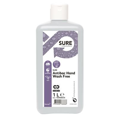 Een SURE® Antibac Hand Wash Free 10x1L - Plantaardige, 100% biologisch afbreekbare, parfum- en kleurstofvrije antimicrobiële handzeep koop je bij ShopXPress