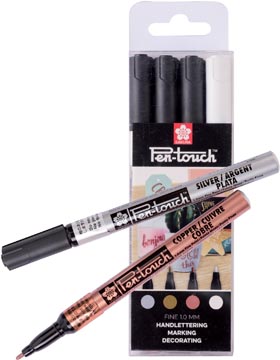 Een Sakura paint marker Pen-Touch, set van 4 stuks in geassorteerde kleuren koop je bij ShopXPress