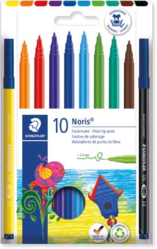 Een Staedtler Viltstift Noris 326, 10 stiften in een kartonnen etui koop je bij ShopXPress