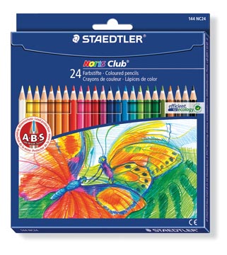 Een Staedtler kleurpotlood Noris Club 24 potloden in een kartonnen etui koop je bij ShopXPress