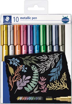 Een Staedtler marker Metallic 8323, etui van 10 stuks in geassorteerde kleuren koop je bij ShopXPress