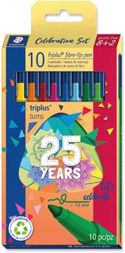 Een Staedtler viltstift Triplus, set van 10 viltstiften (8+2), assorti koop je bij ShopXPress