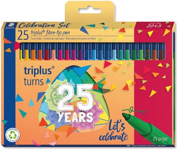 Een Staedtler viltstift Triplus, set van 25 viltstiften (20+5), assorti koop je bij ShopXPress