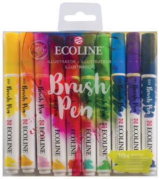 Een Talens Ecoline Brush pen, etui van 10 stuks, illustrator koop je bij ShopXPress