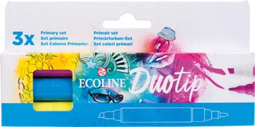 Een Talens Ecoline Duotip Brush pen, etui van 3 stuks, primair koop je bij ShopXPress