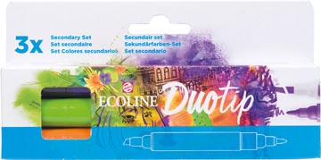 Een Talens Ecoline Duotip Brush pen, etui van 3 stuks, secundair koop je bij ShopXPress