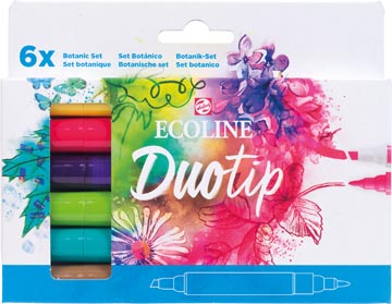 Een Talens Ecoline Duotip Brush pen, etui van 6 stuks, botanisch koop je bij ShopXPress